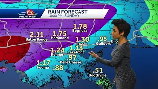 Heat index low 90s today, rain chances heading up