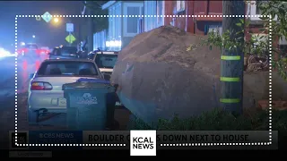 Massive boulder flies on hillside, narrowly misses home in Malibu