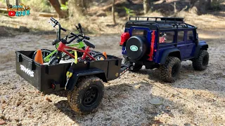 Utility Trailer for TRX4 M 1/18 Scale | Land Rover Defender | Unboxing & Drive | Cars Trucks 4 Fun