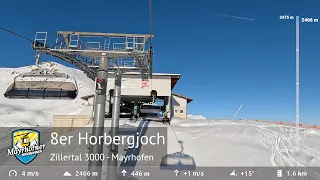 8er Horbergjoch (Winter) Full Ride - Mayrhofen (Zillertal 3000) | Built by Doppelmayr in 2002