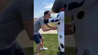 GIANT COW BEAT UP MY DAD #shorts