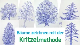 Ganz locker Bäume zeichnen mit der Kritzelmethode (Anfänger)