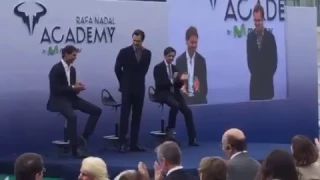 Rafa Nadal and Roger Federer speeches during the opening ceremony at Rafa Nadal Academy 10/19/2016