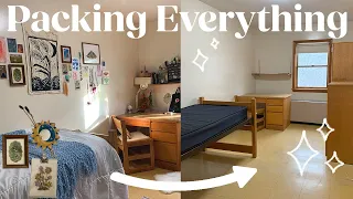 Moving Vlog | pack and clean my dorm with me!