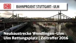 NBS: Ulm - Eisenbahnüberführung, Rettungsplatzzufahrt (Zeitraffer 2016)