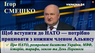 Про вступ України до НАТО, розпродаж багатств, МВФ, історію держави, тарифи, землю та День Перемоги