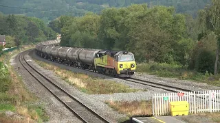 Colas class 70 powered oil train at Duffield