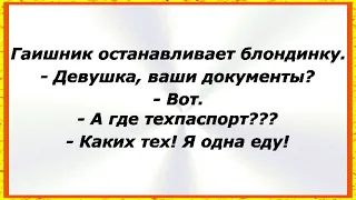 Гаишник останавливает блондинку. Самые Смешные Анекдоты! Смех! Юмор! Позитив! 374