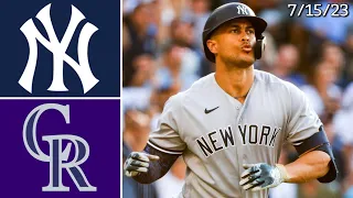 New York Yankees @ Colorado Rockies | Game Highlights | 7/15/23