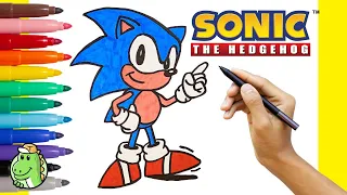 How to Draw SONIC ☄️🦔 Drawing and Coloring SONIC The Hedgehog - Easy Drawing for Kids