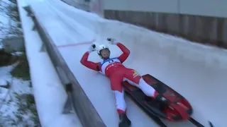 Mateusz Sochowicz crash Luge WC 2020/2021 in Innsbruck