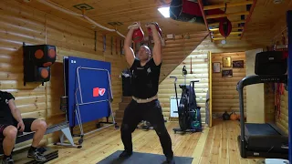 Online World Cup of kettlebell sport Ivan Popov jerk 2 min 32 kg kettlebells