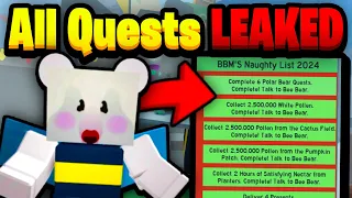 ALL *BEESMAS* Quests LEAKED [Insane Rewards] | Beesmas Update