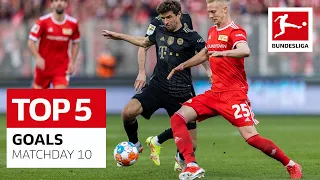 Top 5 Goals • Lewandowski, Müller & More | Matchday 10 - 2021/22