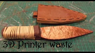 bronze dagger prop from 3D printer waste