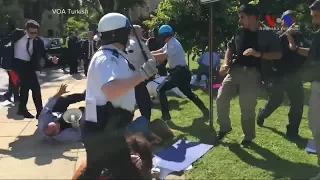 A violent brawl outside the Turkish embassy in Washington, D.C.
