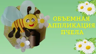 Объемная аппликация Пчелка. Honey Bee from paper 3d