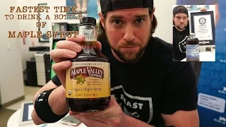 Fastest Time to Drink a 32oz Bottle of Maple Syrup (Guinness World Records Title) | L.A. BEAST