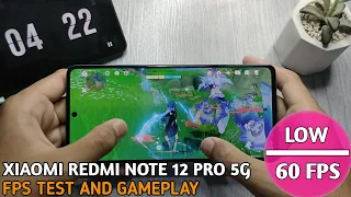 XIAOMI REDMI NOTE 12 PRO 5G DIMENSITY 1080 GENSHIN IMPACT GAMING TEST | LOW 60 FPS