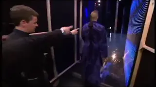 AARON CROW : Pours hot wax on eyes and swings sword at HOWIE MANDEL at (AGT)  2018