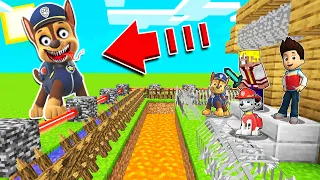 7 HACKS de CONSTRUCCIÓN SEGURA de la PAW PATROL contra CHASE MU en MINECRAFT