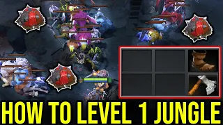 100% He Jungle at Level 1 --- Techies 500IQ Insane Gold Trick Mind Blowing