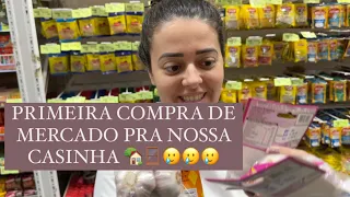 Nossa primeira compra de mercado pra casa nova | Mostrei tudo | Como ficará nossa dispensa ❤️🏡🪟