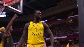 Lance Stephenson dunks on Jeff Green and headbutts the stanchion vs Cavs (Game 1)