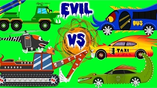 Army Tank | Good vs Evil | Scary Street Vehicles | Videos for Kids