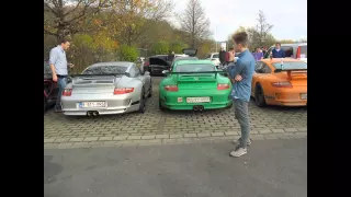 4 Porsche 911 GT 3 RS at nurburgring