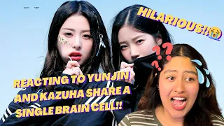 YUNJIN AND KAZUHA ARE HILARIOUS!!(Reacting to "Yunjin and Kazuha share the same brain cell"!!)