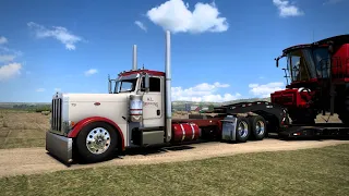 Peterbilt 379 - (Hauling a Huge CASE Harvester) - American Truck Simulator