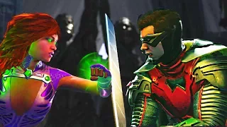Injustice 2 - Starfire vs Robin All Intros, Clash Quotes And Supermoves