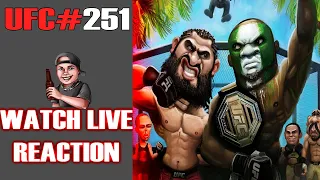 UFC #251 Fight Island ! Kamaru Usman VS Jorge Masvidal ! ( Full Fight Live Stream Reaction )