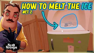 How To Melt The Ice And Get The Keycard In Hello Neighbor - Act 3 - stove and water can kettle