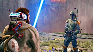 Boba Fett Confronts Cal Kestis Boss Fight Scene - Star Wars Jedi Survivor PS5 (4K 60FPS)