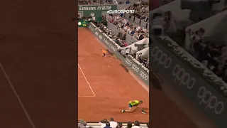 The GOAT Rafael Nadal saves set point with insane shot #goat #nadal #tennis