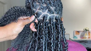 STEP-by -STEP VERY DETAILED BUTTERFLY LOCS TUTORIAL | THUMB METHOD / Using spring twist hair