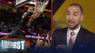 Nick Wright reacts to LeBron's 40-PT triple-double in Cavs' win over the Bucks | FIRST THINGS FIRST