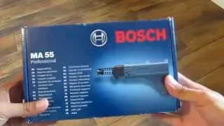 Unpacking / unboxing drywall screwdriver Bosch MA 55 1600Z0000Y