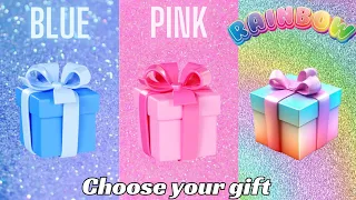 Choose your gift 🎁💝🤩🤮|| 3 gift box challenge, 2 good & 1 bad || Blue, Pink & Rainbow #chooseyourgift