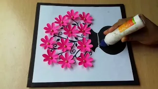 Beautiful Paper Flower Wall Hanging | Paper Craft | Wallhanging #shorts #craftgallery