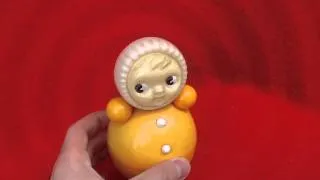 Vintage Soviet Russian USSR Musical Tumbler Doll Nevalyashka Rubber Decorative