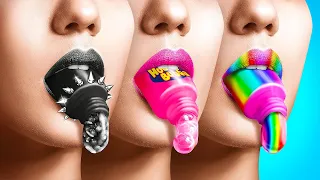 تحدي الحلوى بلون واحد 🍬🌈 حلوى فريدة وأجهزة لعشاق الطعام