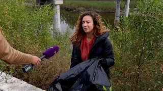 Актриса Евгения Короткевич вышла на уборку берега реки Чита