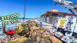 Lifting HUGE Rocks From Million Dollar Beach House