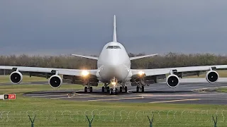 Challenge Airlines Boeing 747 landing, taxiing