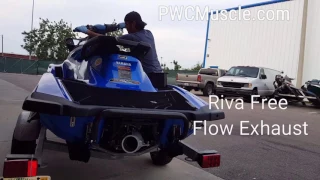 Yamaha GP1800 Riva Free Flow vs Rear Exhaust and Waterbox by PWCMuscle.com