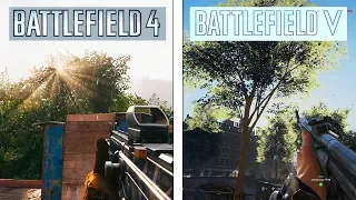 Battlefield 4 vs Battlefield V | Graphic Details Comparison | Comparativa
