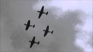 BBMF Spitfires and Hurricanes Fly Past RAF Cosford 2015